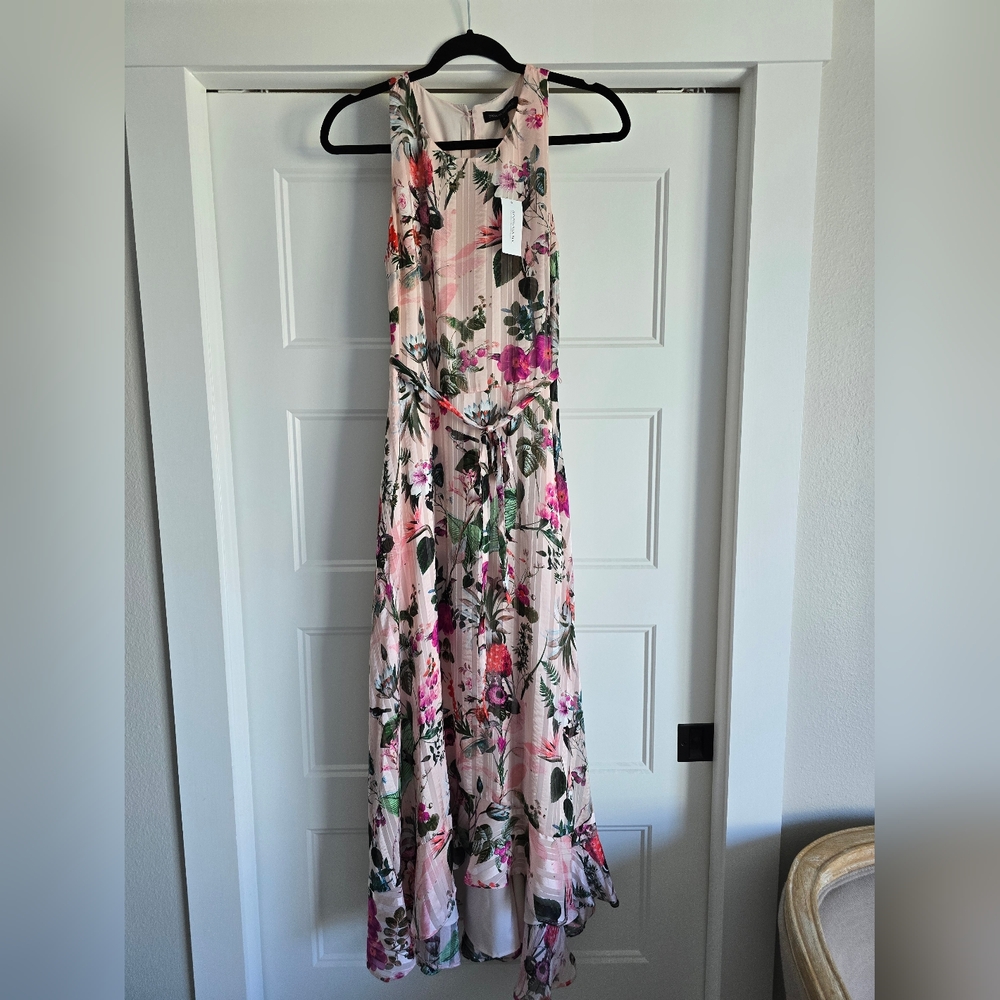Botanical Print Fit-and-Flare Maxi Dress